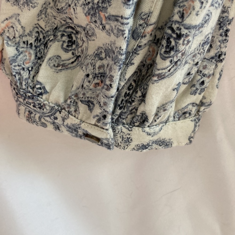 Lucky Brand Long Sleeve Printed Boho Peasant Blouse Size L - Picture 4 of 13